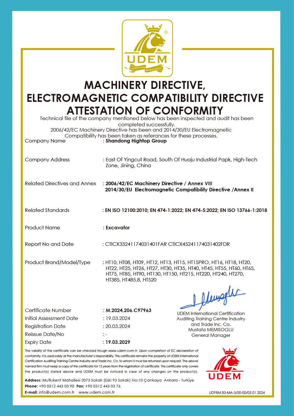 HIGHTOP Excavator CE
